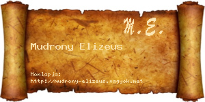 Mudrony Elizeus névjegykártya